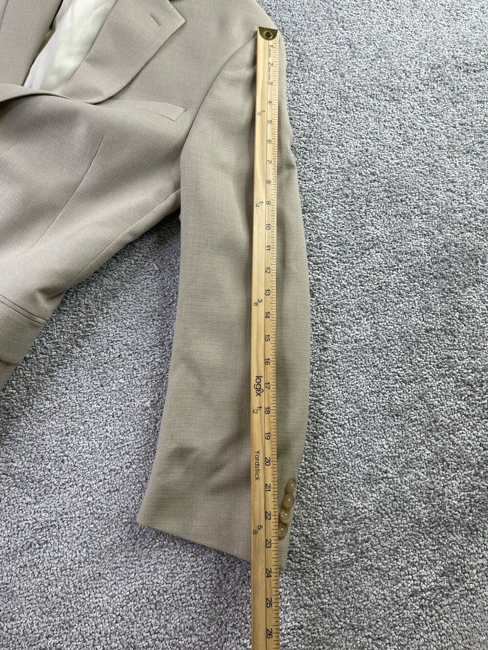 Lauren Ralph Lauren Mens 38R Tan Sport Coat Blazer 2 Button Center Vent Beige - Picture 11 of 11